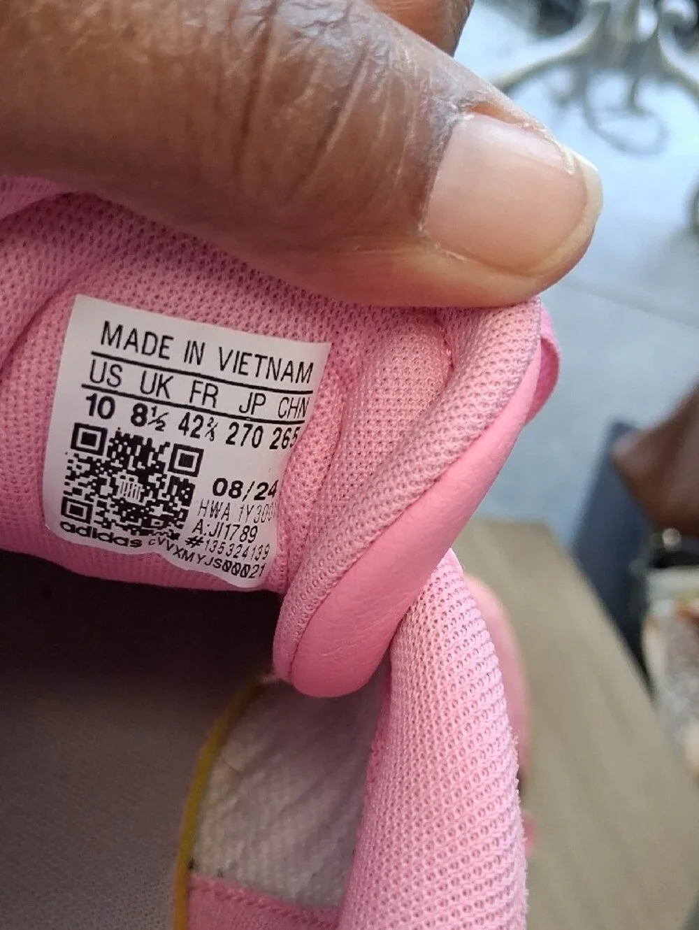 adidas Pink Suede Sneakers with Navy Stripes R9K2GV